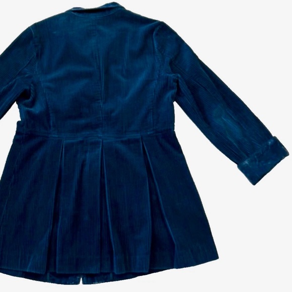 Coat J. JILL Jacket Corduroy Teal Blue Green Cotton Velvet Size Small Petite SP - Picture 3 of 13